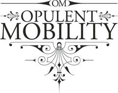 Fancy logo for Opulent Mobility with curliques
